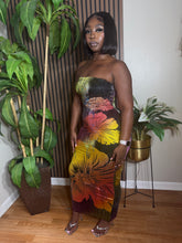 Bronzed flowers dress