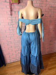 Bows & denim jumpsuit