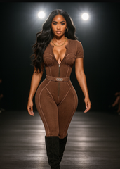 Connected & zipped jumpsuit