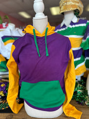 Color Block Rugby mardigras sweatshirt