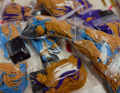 Game day yarn fringe earrings