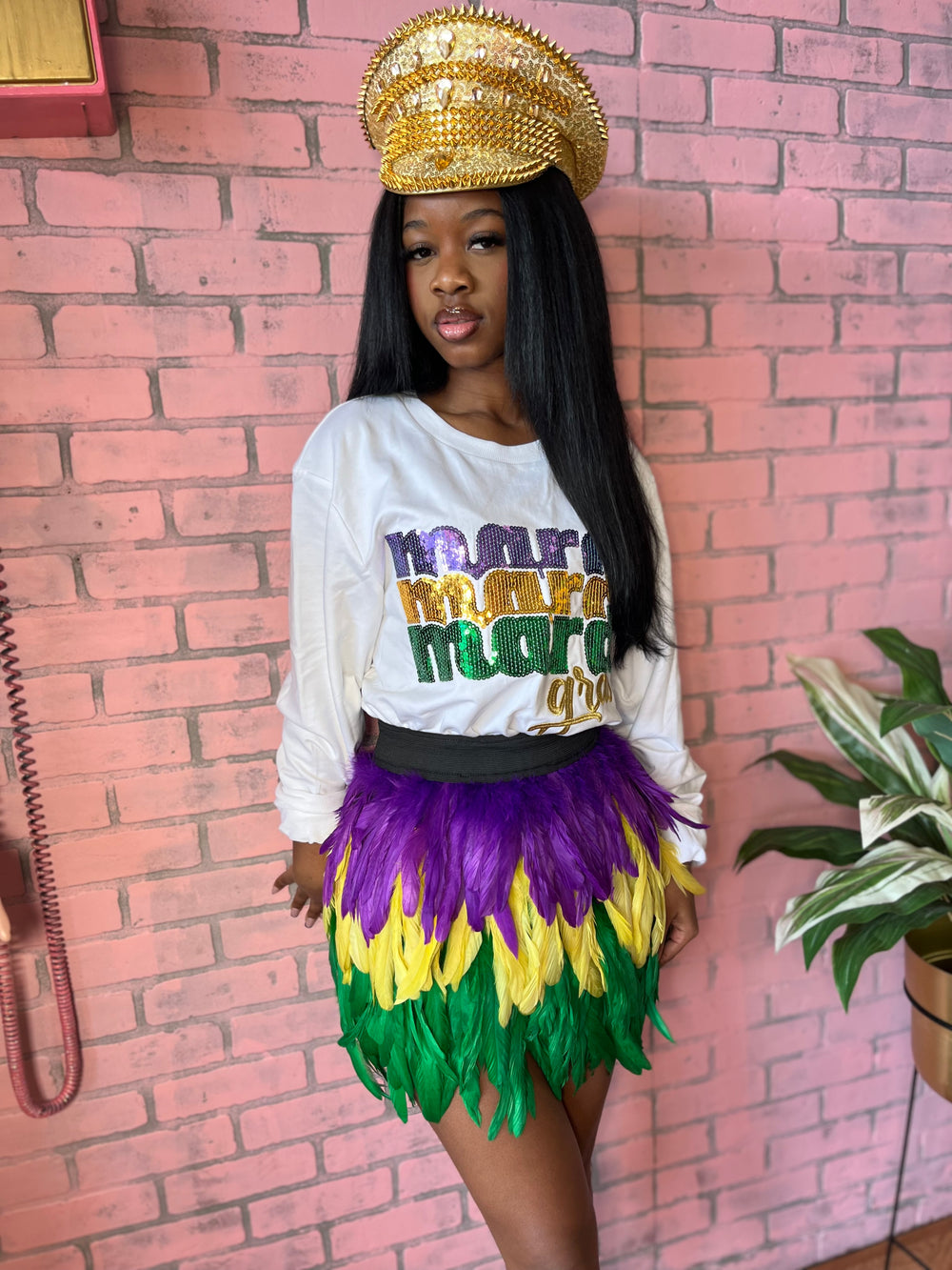 Ruffle my feathers mardigras skirt