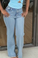 Diamond denim pants