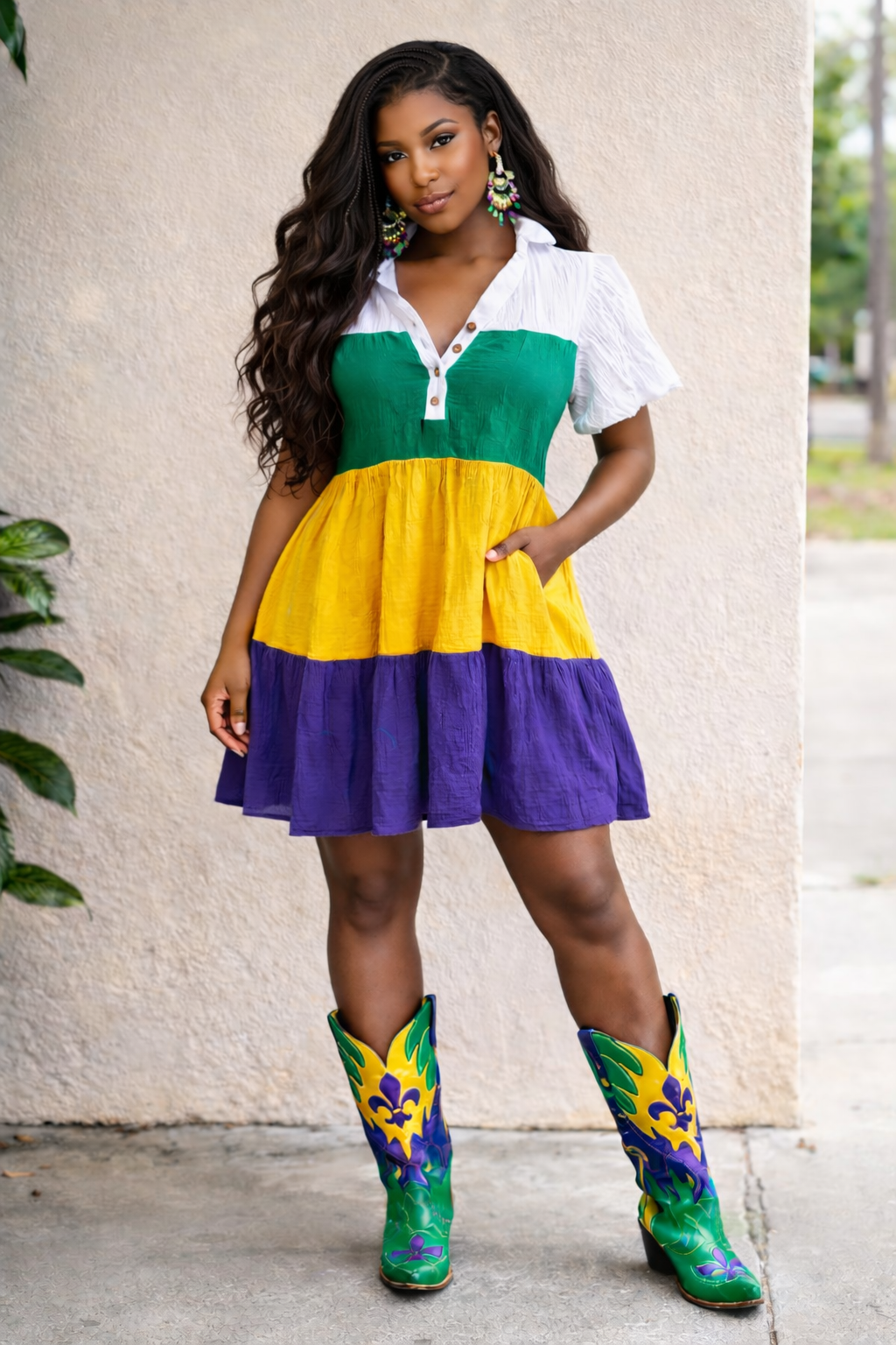 Baby doll Mardi Gras dress