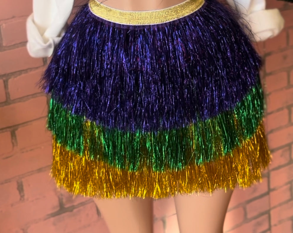 Tinsel Fringe mardigras skirt