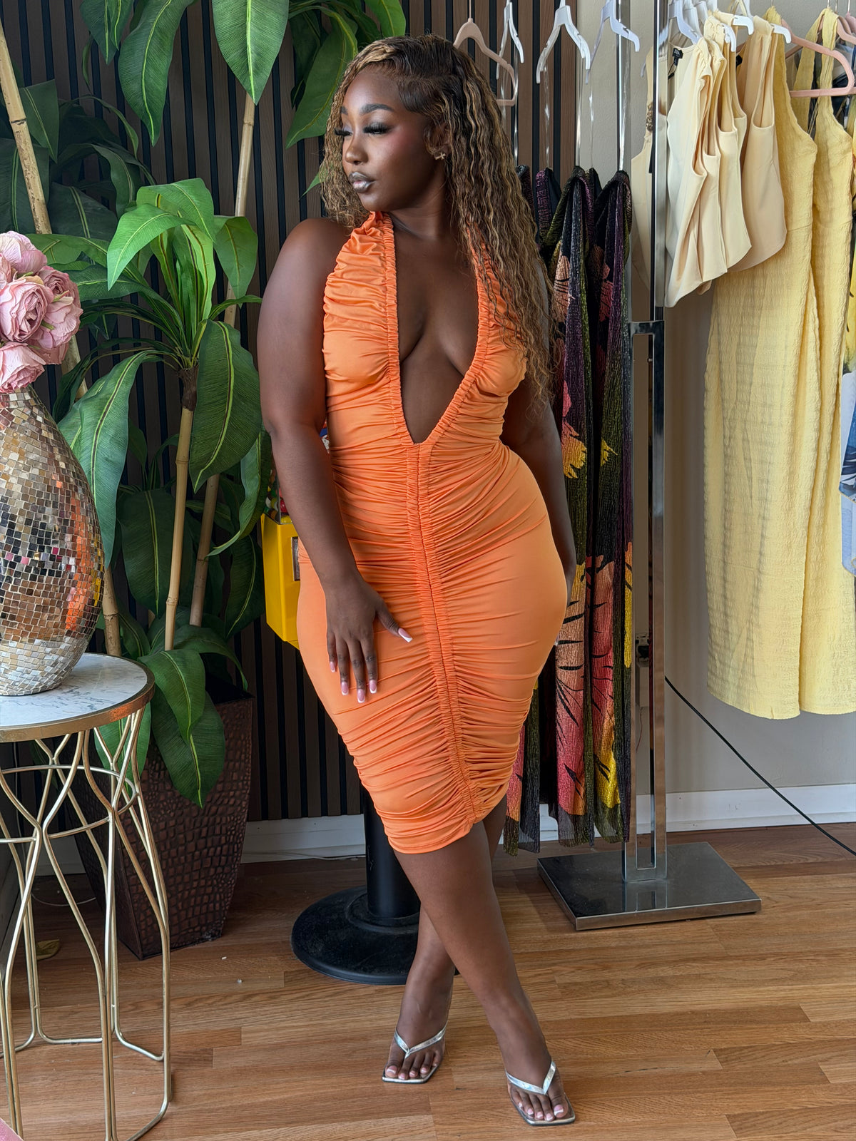 Orange you hawt bodycon dress