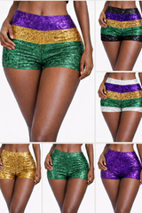 Sequin rugby mardigras shorts