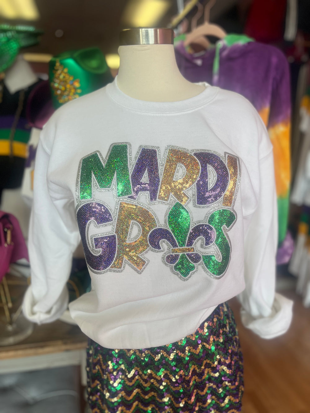 Happy Mardigras sweater