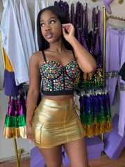 Metallic Mardi Gras skirt