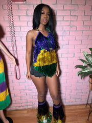 Tinsel Girl mardigras top
