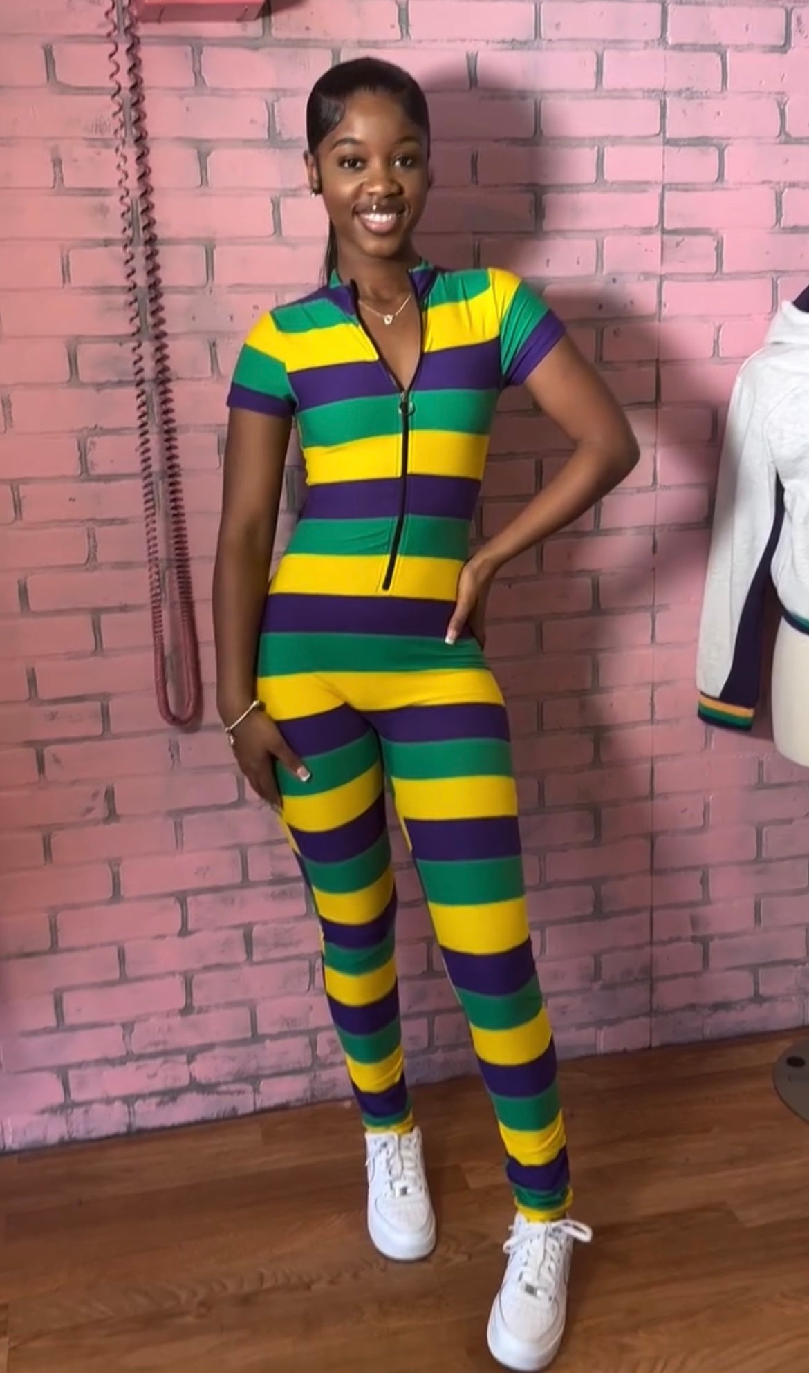 Runner girl Mardigras jumpsuit