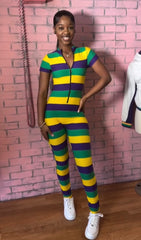 Runner girl Mardigras jumpsuit