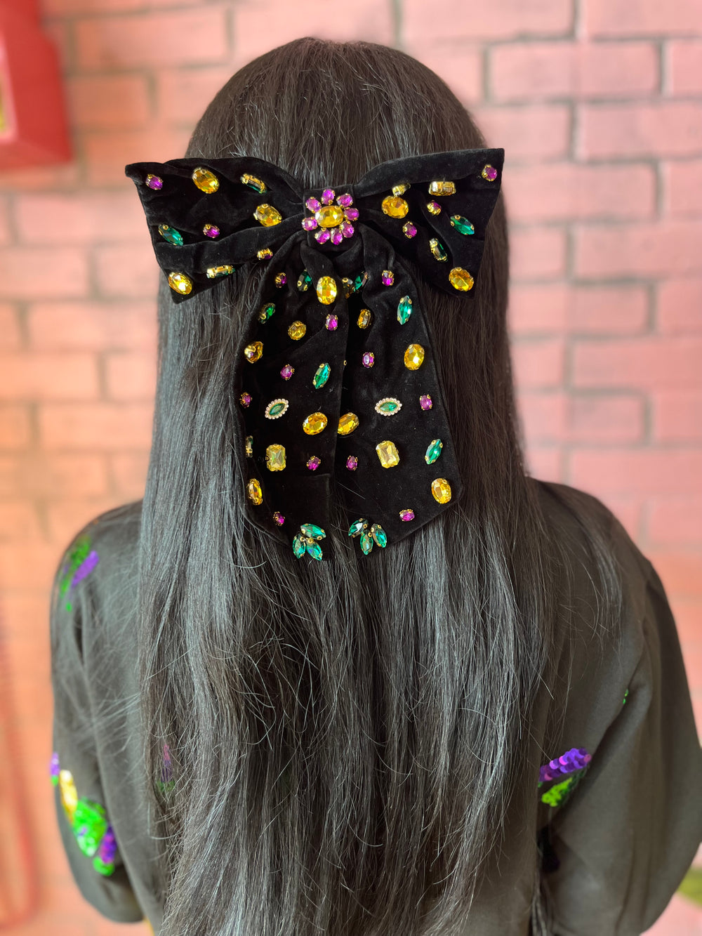 jeweled mardigras hair bow
