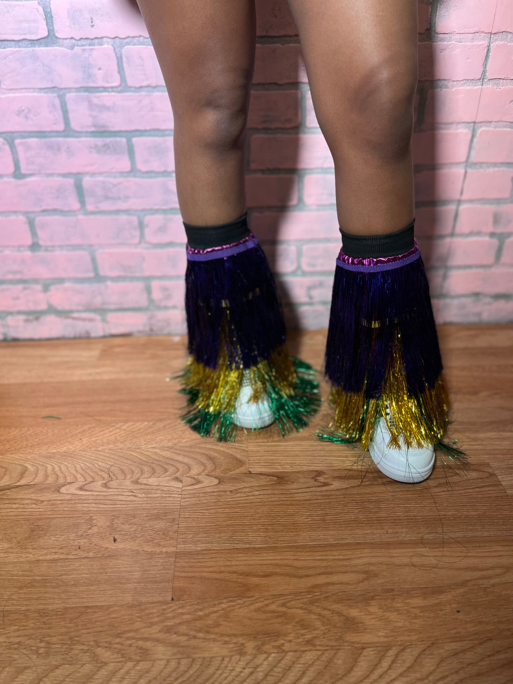 Tinsel girl  mardigras leg warmer