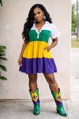 Baby doll Mardi Gras dress