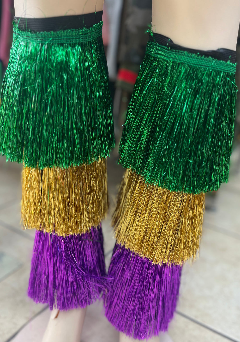 Tinsel leg warmers full