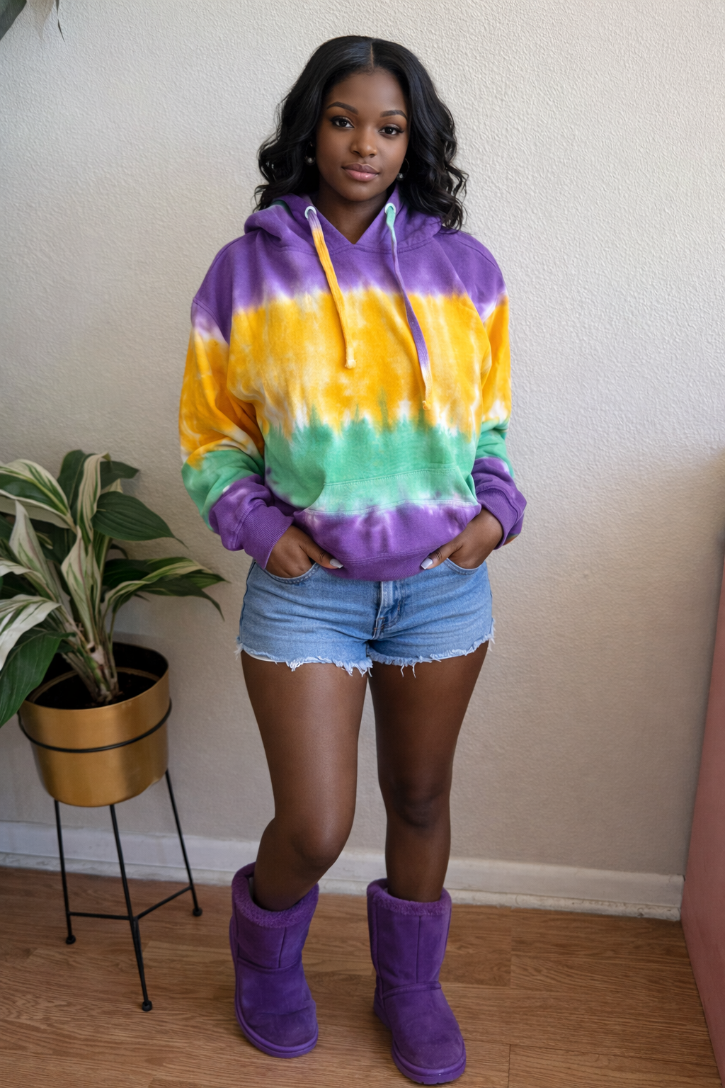 Tye dye mardigras hoodie